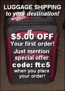 Luggage shipping to your destination!